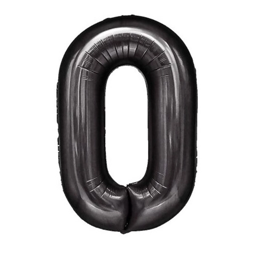 Balon foliowy urodzinowy czarny cyfra 0
